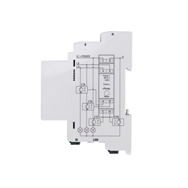 Energiamittari Shelly pro 3EM DIN, 3x120A wifi - Image 4