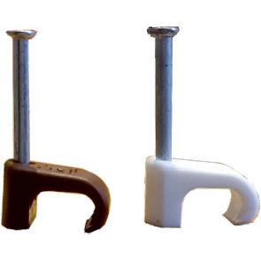 Naulakiinnike, litteä, 2 x 2,5 mm2 kaapelille, 100 kpl, ruskea